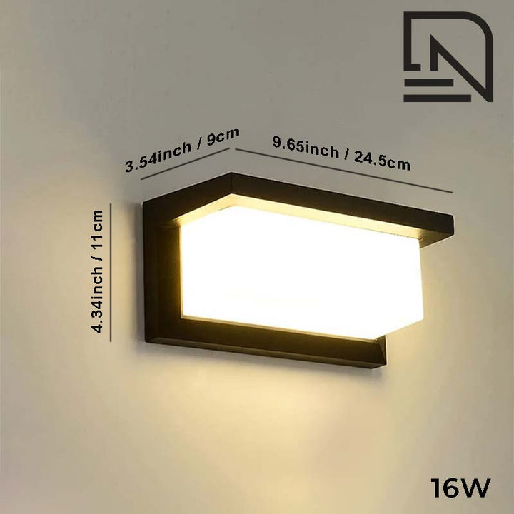 Black outdoor 16W Motion Sensor Wall Light