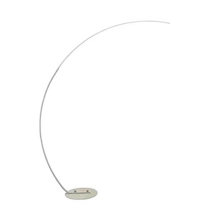 Ultra-slim ARC LED Floor Lamp with curved white frame and round base, ideal for modern Nordic-inspired interiors.
