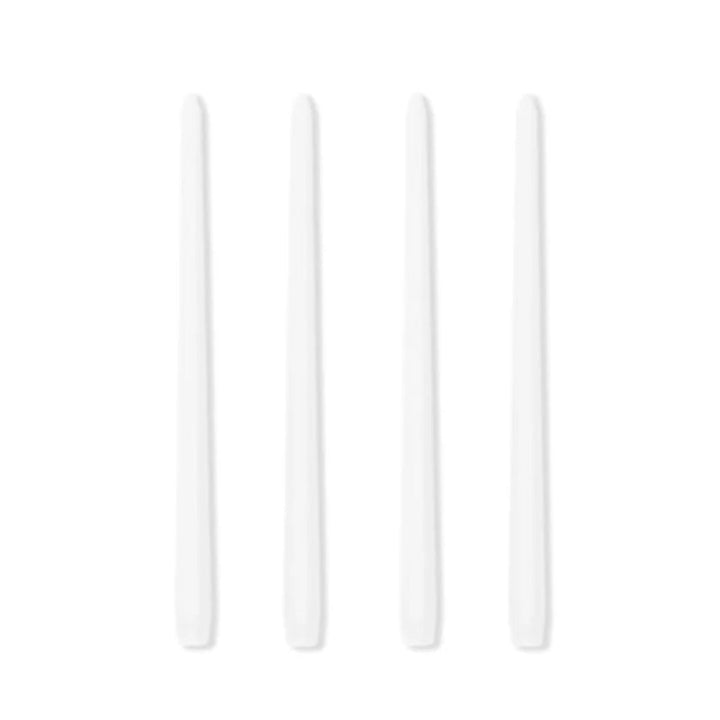 White wax taper candles set, dripless smokeless for wedding and dinner table décor